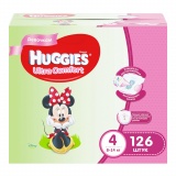 HUGGIES подгузники Ultra Comfort Disney Box для девочек 4 (8-14кг) 126 шт